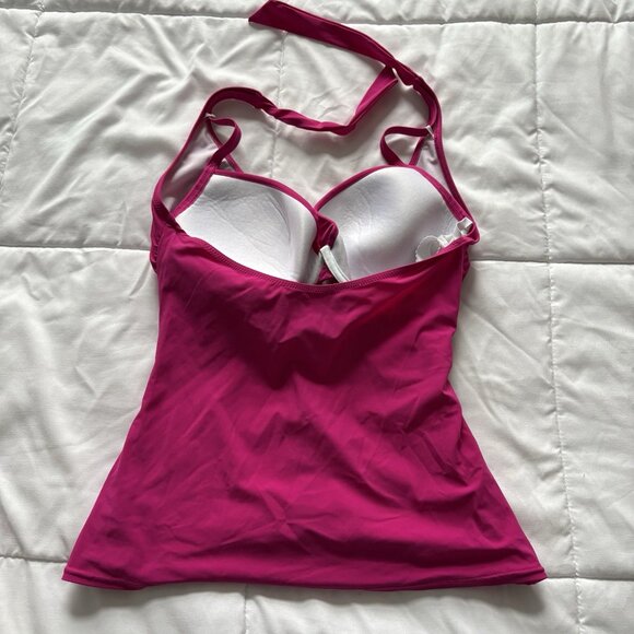Gottex Swimsuit Set Tankini Top Womens Size 36D Swim Skirt Size 8 Pink Beach - Picture 12 of 13